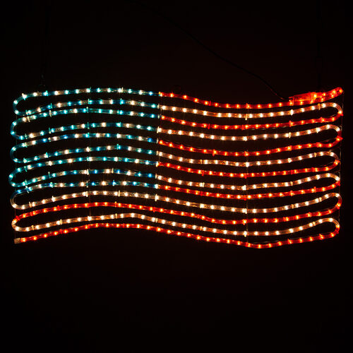 Rope Light Patriotic Flag - Yard Envy