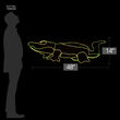 48" Alligator Rope Light Motif, Green Lights 