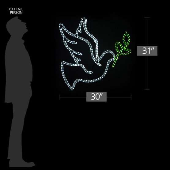 31" LED Dove With Branch 