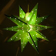 17" Green Aurora Superstar TM Folding Star Lantern, Fold-Flat, LED Lights 