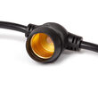 C9 Commercial Patio Light String, E17 Intermediate Sockets, Black Wire