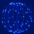 12" Fairy Light Ball, Fold Flat Blue Frame, Blue LED