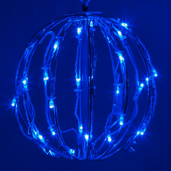 8" Light Ball, Fold Flat Blue Frame, Blue LED