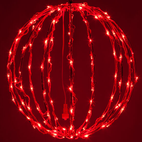 16" Light Ball, Fold Flat Red Frame, Red LED