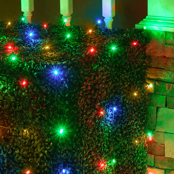 4' x 6' 5mm LED Net Lights, Multicolor, Green Wire