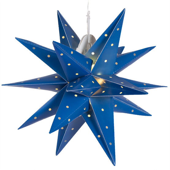 17" Blue Aurora Superstar TM Folding Star Lantern, Fold-Flat, LED Lights 