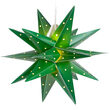 17" Green Aurora Superstar TM Moravian Star Lantern, Fold-Flat, LED Lights 