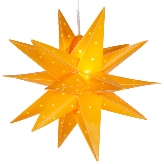 Lighted Moravian Star, Amber LED - Yard Envy