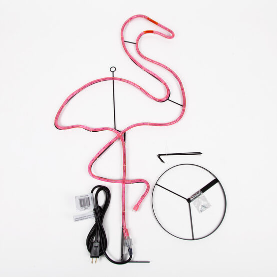 37" Standing Flamingo, Pink Lights 