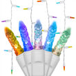 50 M5 LED Icicle Lights, Multicolor Color Change, White Wire