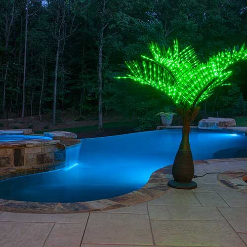 Bottle Commercial LED Lighted Palm Tree with Green Canopy Yard Envy