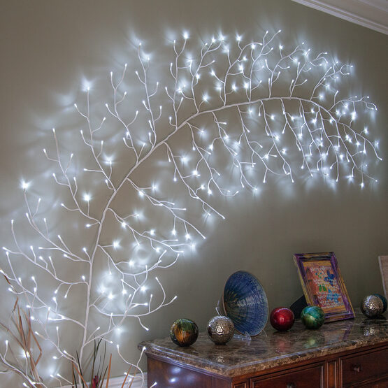 118" White Climbing Vine LED Lighted Branches, Cool White Lights, 1 pc