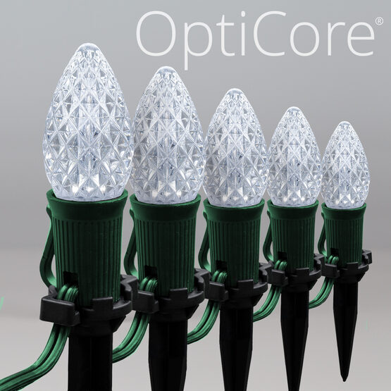 OptiCore C7 LED Walkway Lights, Cool White, 4.5" Stakes, 25'