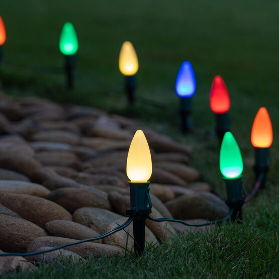 Smooth Opticore C9 LED Pathway Lights, Multicolor, 4.5'' Stakes - Yard Envy