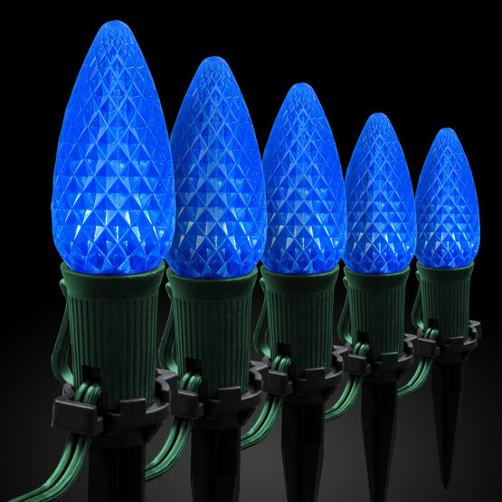 OptiCore C9 LED Walkway Lights, Blue, 4.5" Stakes, 25'