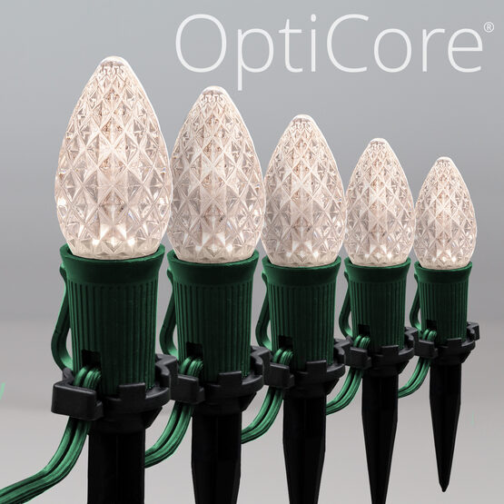 OptiCore C7 LED Walkway Lights, Warm White, 4.5" Stakes, 25'