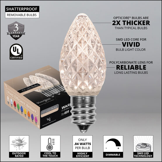 OptiCore C7 LED Walkway Lights, Warm White, 7.5" Stakes, 100'