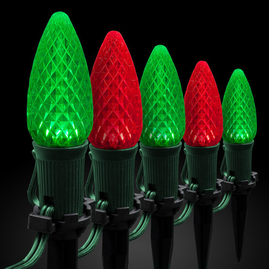OptiCore C9 LED Walkway Lights, Green / Red, 4.5" Stakes, 50'