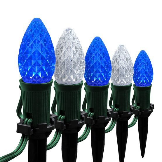 OptiCore C7 LED Walkway Lights, Blue / Cool White, 4.5" Stakes, 50'