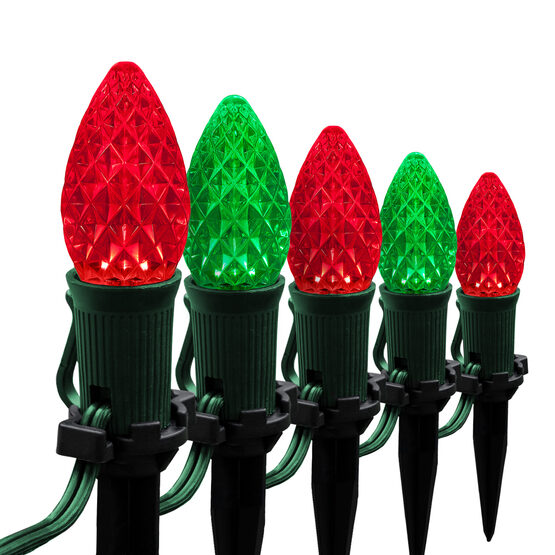 OptiCore C7 LED Walkway Lights, Green / Red, 4.5" Stakes, 50'