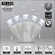 70 5mm LED Icicle Lights, Cool White, White Wire