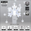 70 Snowflake LED Icicle Lights, Cool White, White Wire