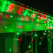 70 5mm LED Icicle Lights, Red/Green, White Wire