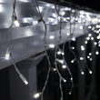 70 5mm LED Icicle Lights, Cool White Twinkle, White Wire