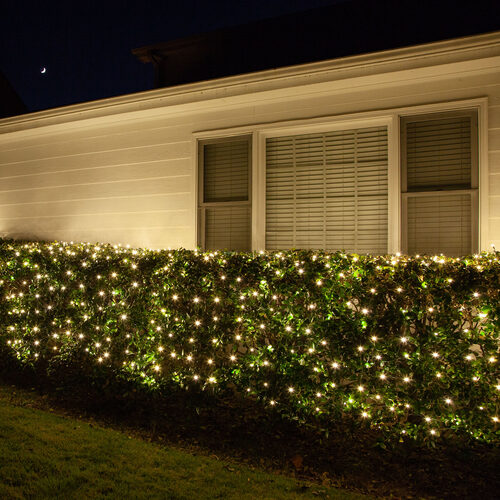 4' x 6' 5mm LED Net Lights, Warm White, Green Wire