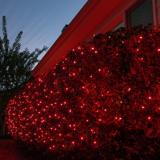 4' x 6' 5mm LED Net Lights, Red, Green Wire
