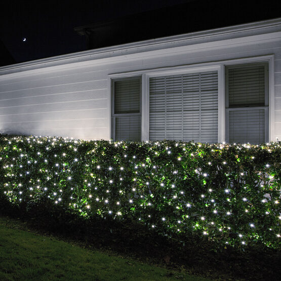 4' x 6' 5mm LED Net Lights, Cool White, Green Wire