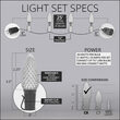 OptiCore C9 Commercial LED String Lights, Cool White Twinkle, 25 Lights, 25'