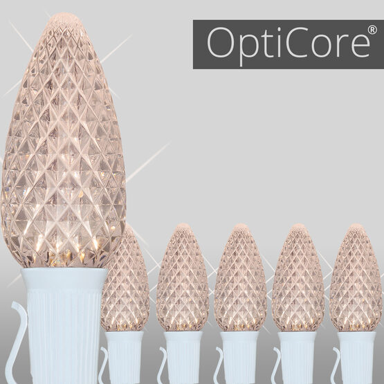 OptiCore C9 Commercial LED String Lights, Warm White Twinkle, 25 Lights, 25'