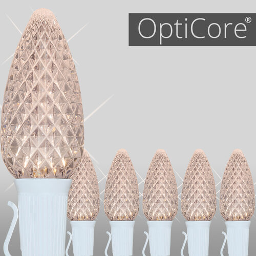 OptiCore C9 Commercial LED String Lights, Warm White Twinkle, 25 Lights, 25'