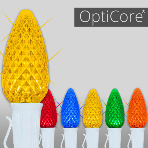 OptiCore C9 Commercial LED String Lights, Multicolor Twinkle, 25 Lights, 25'
