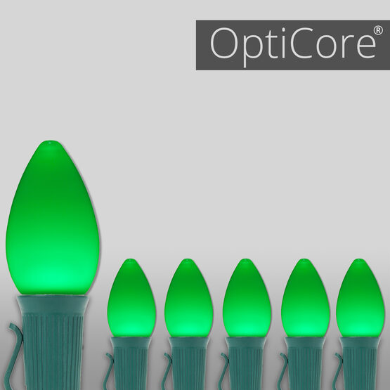 Smooth OptiCore C7 Commercial LED String Lights, Green, 25 Lights, 25'