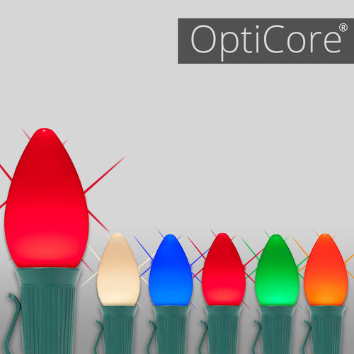 Smooth OptiCore C7 Commercial LED String Lights, Multicolor Twinkle, 25 Lights, 25'