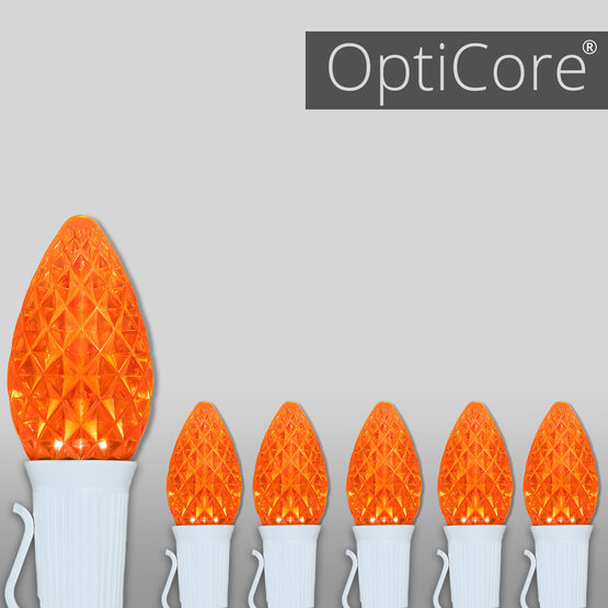 OptiCore C7 Commercial LED String Lights, Amber, 25 Lights, 25'