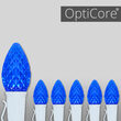 OptiCore C7 Commercial LED String Lights, Blue, 25 Lights, 25'