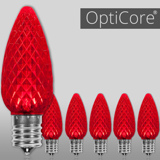 C9 OptiCore LED Light Bulbs, Red