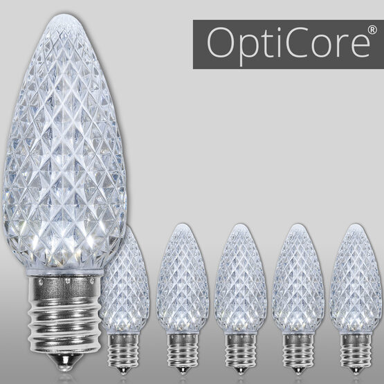 C9 OptiCore LED Light Bulbs, Cool White, E17 Base, Box of 25