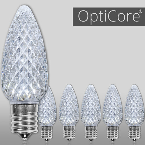 C9 OptiCore LED Light Bulbs, Cool White, E17 Base, Box of 25