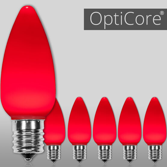 C9 Smooth OptiCore<sup>&reg</sup> LED Light Bulbs, Red