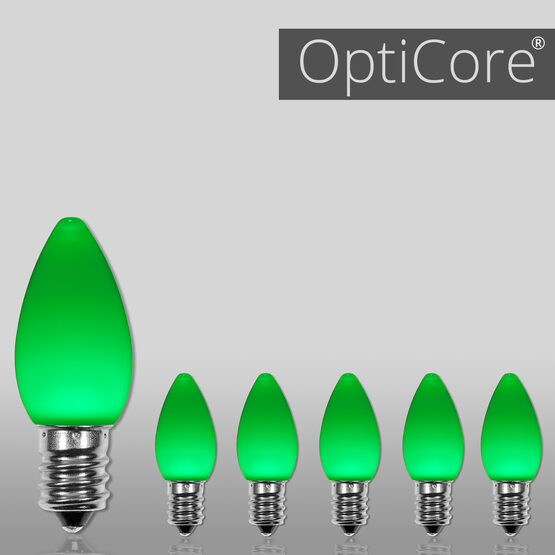 C7 Smooth OptiCore<sup>&reg</sup> LED Light Bulbs, Green