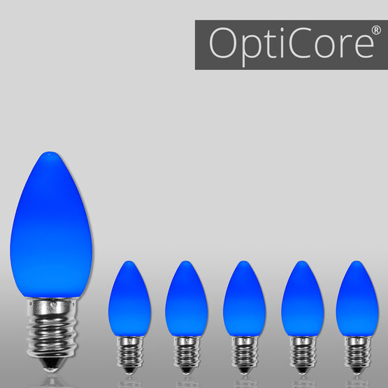 C7 Smooth OptiCore LED Light Bulbs, Blue