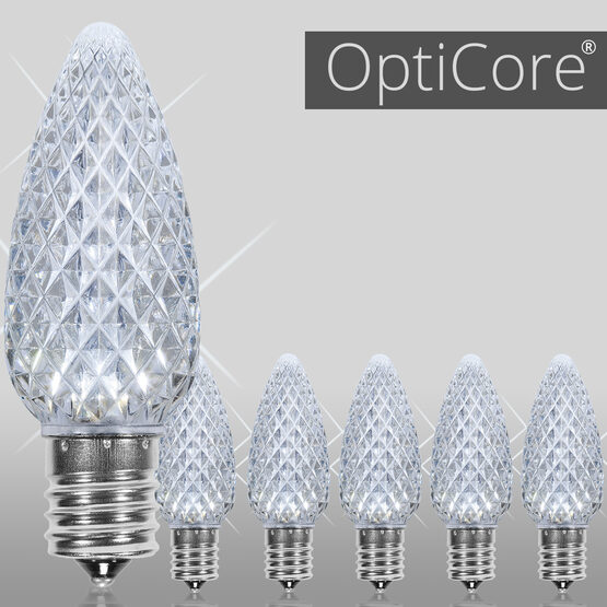 C9 OptiCore LED Light Bulbs, Cool White Twinkle