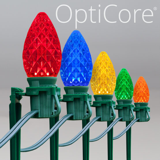 OptiCore C7 LED Walkway Lights, Multicolor, 7.5" Stakes, 100'