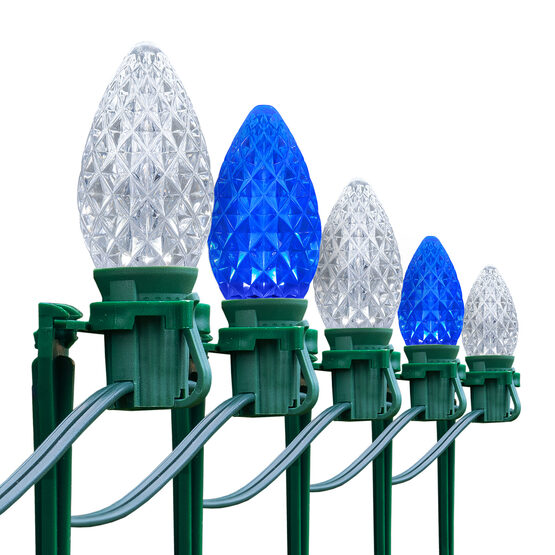 OptiCore C7 LED Walkway Lights, Blue / Cool White, 7.5" Stakes, 100'