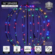16" Fairy Light Ball, Fold Flat Black Frame, Multicolor LED