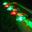FlexFilament C9 Commercial Shatterproof Vintage LED String Lights, Green / Red, 50 Lights, 50'